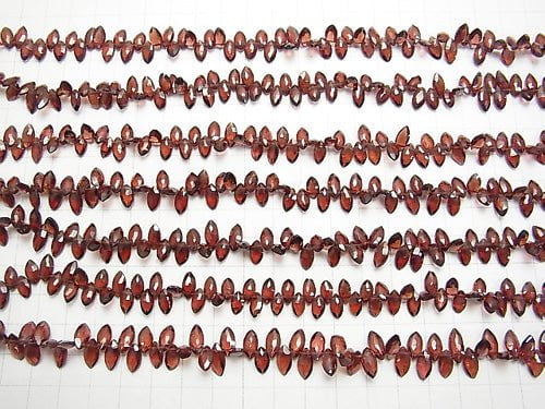 [Video]High Quality Mozambique Garnet AAA- Marquise Faceted Briolette half or 1strand beads (aprx.8inch/20cm)