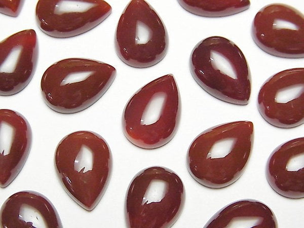 Red Agate AAA Pear shape Cabochon 14x10mm 3pcs