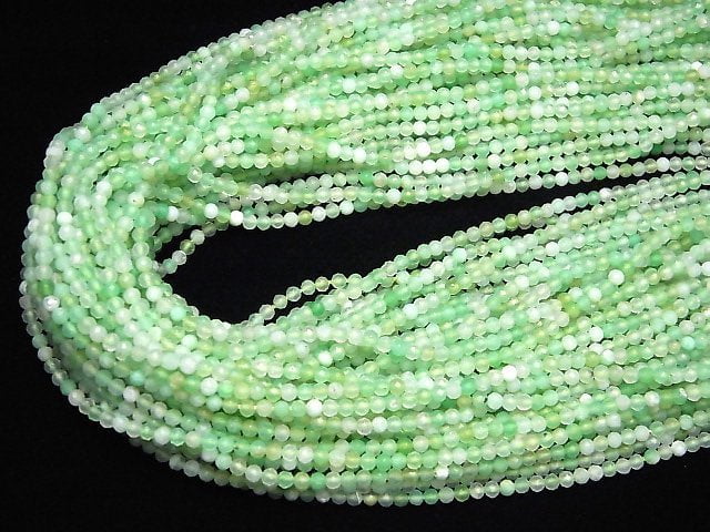 High Quality! Chrysoprase AA++ Semi Faceted Round 2.5mm 1strand beads (aprx.15inch / 37cm)