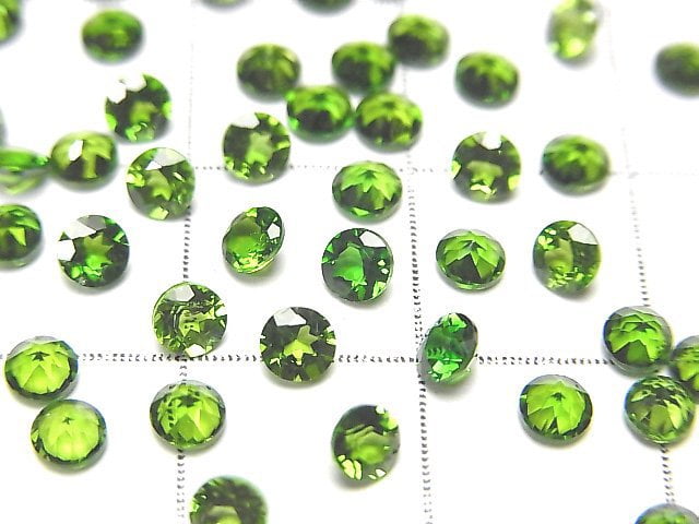 [Video]High Quality Chrome Diopside AAA Loose stone Round Faceted 3x3mm 10pcs