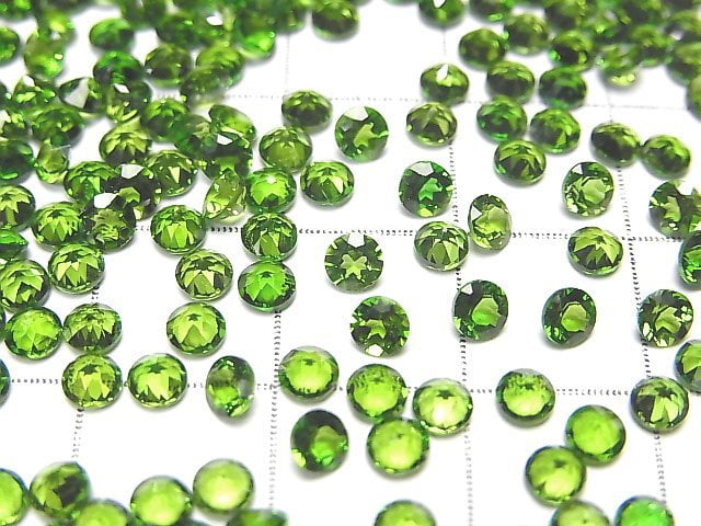 [Video]High Quality Chrome Diopside AAA Loose stone Round Faceted 3x3mm 10pcs