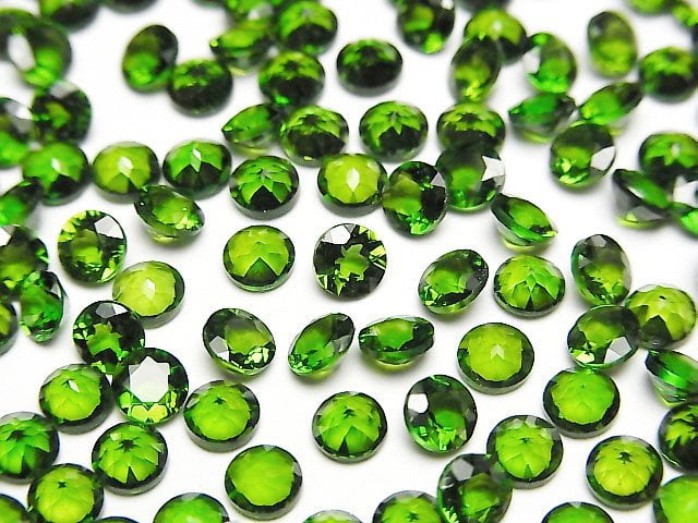 [Video]High Quality Chrome Diopside AAAA Loose stone Round Faceted 4x4mm 5pcs