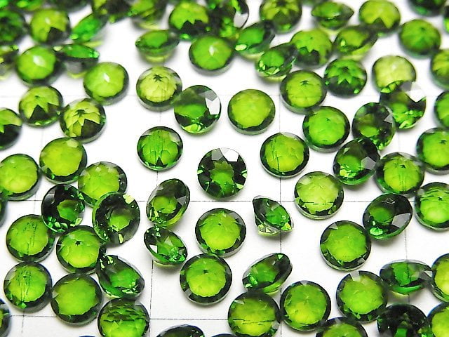 [Video]High Quality Chrome Diopside AAAA Loose stone Round Faceted 4x4mm 5pcs