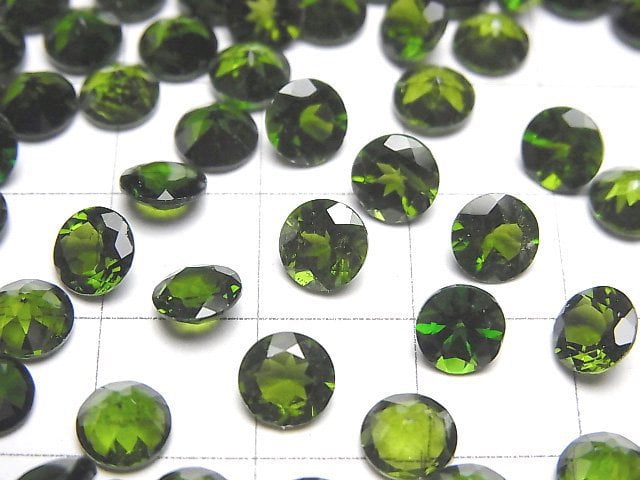 [Video]High Quality Chrome Diopside AAA Loose stone Round Faceted 6x6mm 1pc