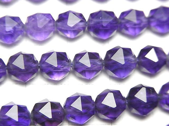 High Quality! Amethyst AA++ Star Faceted Round 8mm 1/4 or 1strand beads (aprx.15inch/36cm)