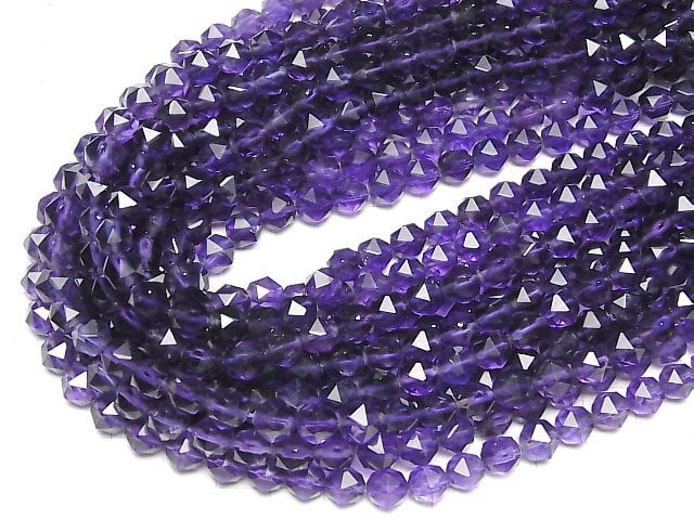 High Quality! Amethyst AA++ Star Faceted Round 8mm 1/4 or 1strand beads (aprx.15inch/36cm)