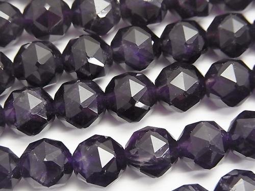 Amethyst AA ++ Star Faceted Round 10mm 1/4 or 1strand (aprx.15inch / 36cm)