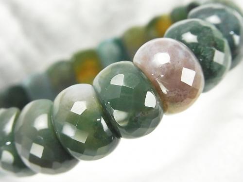 1strand $13.99! Moss Agate 2 Hole Faceted Oval 14x9x8mm 1strand (Bracelet)