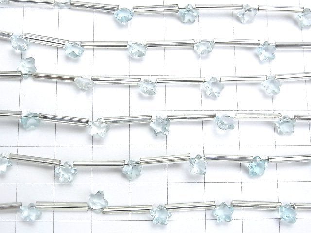 [Video] High Quality Sky Blue Topaz AAA- Faceted Star 6x6mm 1strand (8pcs )