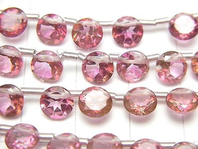 [Video]High Quality Pink Topaz AAA Round Faceted 6x6x3mm half or 1strand (28pcs )