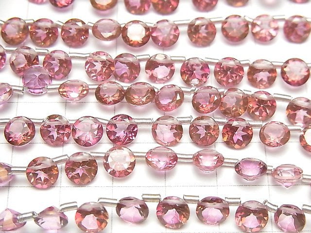 [Video]High Quality Pink Topaz AAA Round Faceted 6x6x3mm half or 1strand (28pcs )