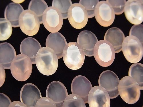 High Quality Pink Chalcedony AAA Oval Faceted 8x6x4mm half or 1strand (aprx. 7inch / 18cm)