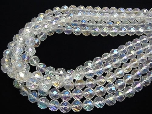 Aqua Crystal  64Faceted Round 10mm half or 1strand beads (aprx.15inch/36cm)