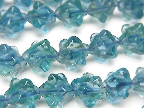 Blue Green Fluorite AAA Star Dice Shape 10x10mm 1/4 or 1strand beads (aprx.14inch/35cm)