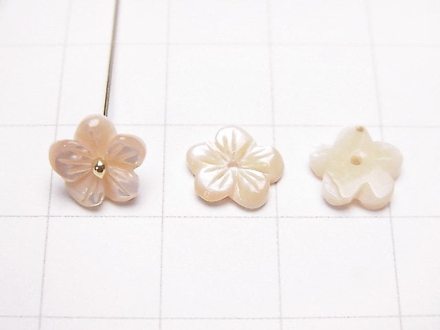 [Video] High quality pink Shell AAA flower [6mm][8mm][10mm][12mm] Center hole 4pcs