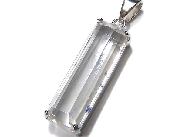[Video] [One of a kind] Fluorite in Quartz Faceted Tube Pendant Silver925 NO.14