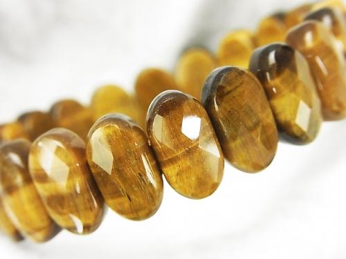 1strand $11.79! Yellow Tiger Eye AAA-2 Holes Faceted Oval 15x8x6mm 1strand (Bracelet)