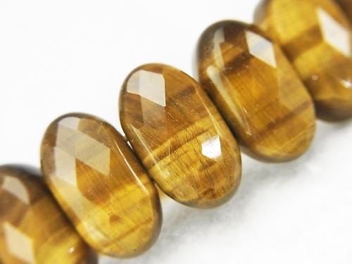 1strand $11.79! Yellow Tiger Eye AAA-2 Holes Faceted Oval 15x8x6mm 1strand (Bracelet)
