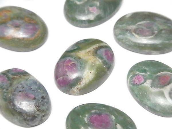 [Video] Ruby in Fuchsite Oval Cabochon 25x18mm 1pc