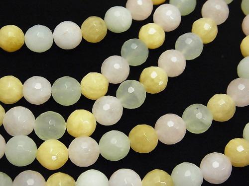 Mixed Stone  128Faceted Round 10mm half or 1strand (aprx.15inch/38cm)