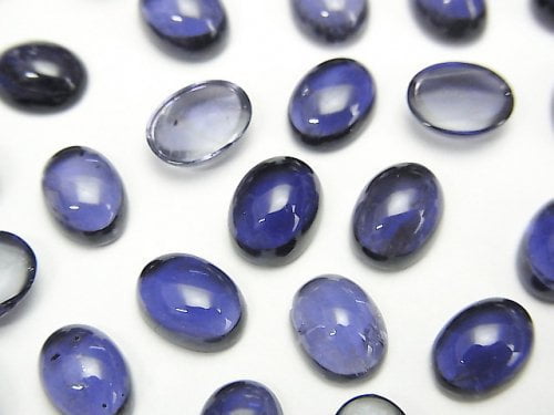 [Video]High Quality Iolite AAA Oval Cabochon 8x6mm 3pcs