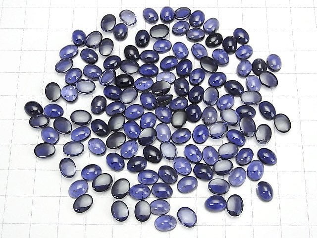 [Video]High Quality Iolite AAA Oval Cabochon 8x6mm 3pcs
