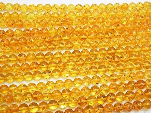 Cracked Baltic Amber Round 7mm less 1/4 or 1strand (aprx.15inch / 38cm)