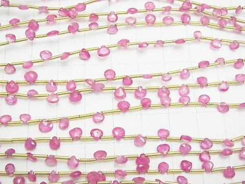 Burman High Quality Pink Sapphire AAAA Chestnut Faceted Briolette 1strand (aprx.7inch / 18cm)