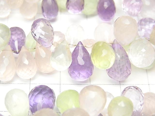 [Video] High Quality Mixed Stone AAA- Drop  Faceted Briolette  half or 1strand beads (aprx.7inch/18cm)