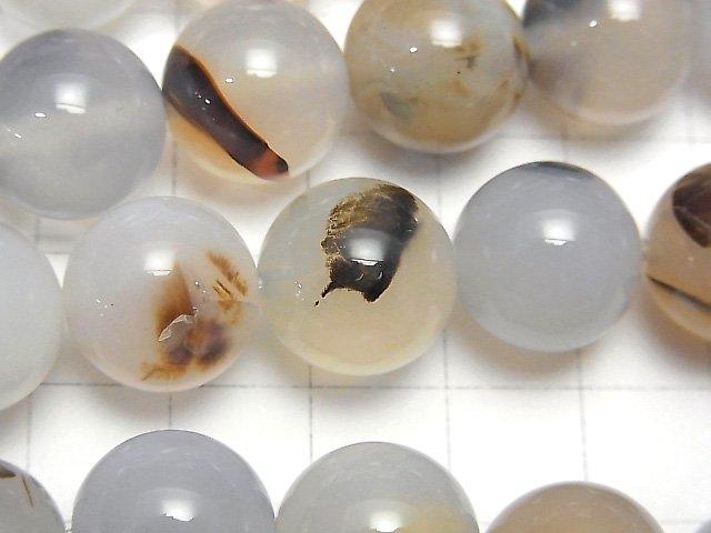 [Video] Dendrite Agate Round 14mm half or 1strand beads (aprx.15inch / 36cm)