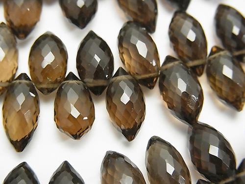 High Quality Smoky Crystal Quartz AAA Marquise Rice  Faceted Briolette  half or 1strand (aprx.5inch/12cm)