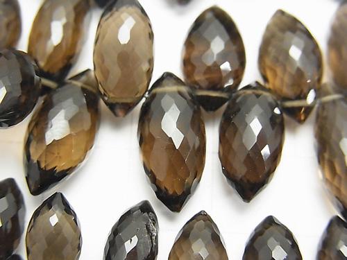 High Quality Smoky Crystal Quartz AAA Marquise Rice  Faceted Briolette  half or 1strand (aprx.5inch/12cm)