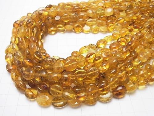 1strand $6.79! Yellow color Cracked Crystal Flat Nugget 1strand (aprx.15inch / 38cm)