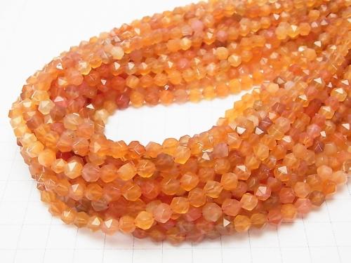 Mix Carnelian 20Faceted Round 6mm half or 1strand (aprx.15inch / 37cm)