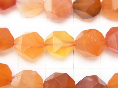 Mix Carnelian 20Faceted Round 10mm half or 1strand (aprx.15inch / 37cm)