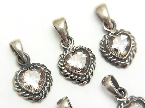 High Quality Morganite AAA Heart Faceted Pendant 9x9x4mm Silver925