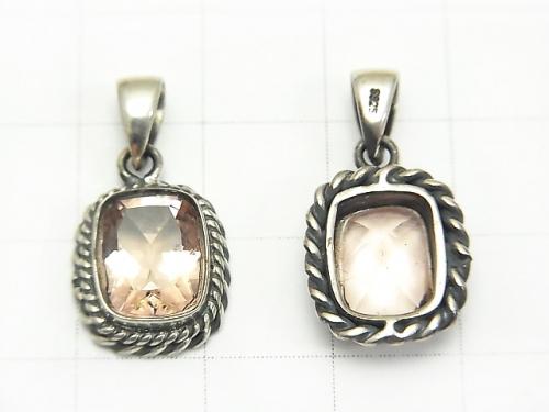 High Quality Morganite AAA Rectangle Faceted Pendant 13x12x5mm Silver925