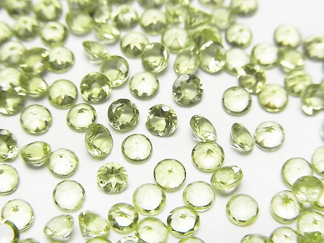 [Video] High Quality Peridot AAA Undrilled Round Faceted 3x3x2mm 10pcs $3.79!