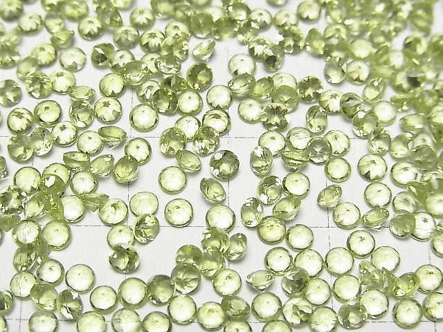 [Video] High Quality Peridot AAA Undrilled Round Faceted 3x3x2mm 10pcs $3.79!