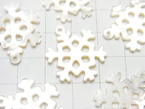 1pc $4.79! High Quality White Shell Snowflake (watermark) 24x20x2mm 1pc