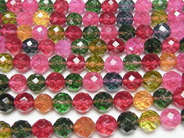 [Video] Multi-color Crystal 64Faceted Round 10mm half or 1strand beads (aprx.15inch/37cm)