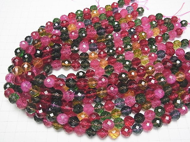 [Video] Multi-color Crystal 64Faceted Round 10mm half or 1strand beads (aprx.15inch/37cm)