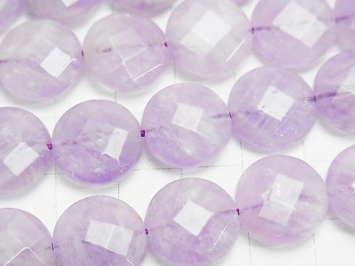 Lavender Amethyst AA ++ Faceted Coin 14x14x5mm half or 1strand (aprx.15inch / 37cm)