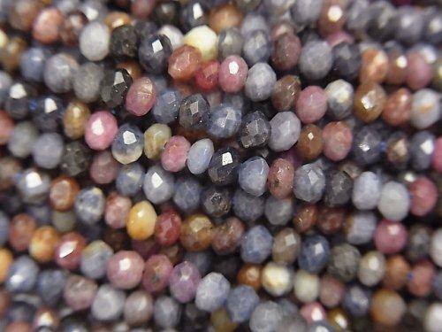 [Video]High Quality! 1strand $11.79! Ruby & Sapphire AA ++ Faceted Button Roundel 3x3x2mm 1strand beads (aprx.15inch / 38cm)