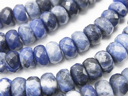 Sodalite AA++ Faceted Button Roundel 8x8x5mm half or 1strand (aprx.15inch/38cm)