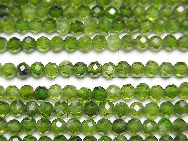 [Video] High Quality! Chrome Diopside AAA- Faceted Round 3mm 1strand beads (aprx.15inch/37cm)