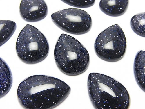 Blue Golden Sand Stone  Pear shape  Cabochon 18x13mm 3pcs