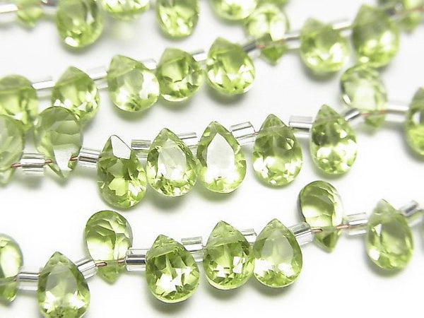 [Video]High Quality Peridot AAA Pear shape Faceted 6x4mm half or 1strand (28pcs )