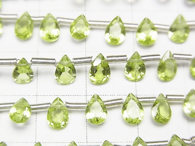 [Video]High Quality Peridot AAA Pear shape Faceted 6x4mm half or 1strand (28pcs )