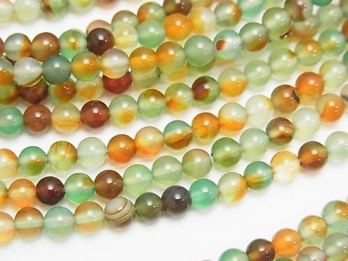 1strand $4.79! Green x Red Color Chalcedony Round 4mm 1strand (aprx.15inch / 37cm)